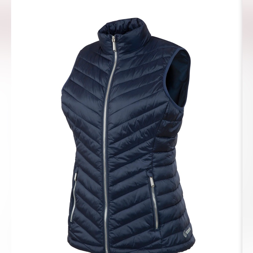 Sunice Chevron Vest Midnight Navy Blue Cardi Thinsulate NWT womens size XS NICE
